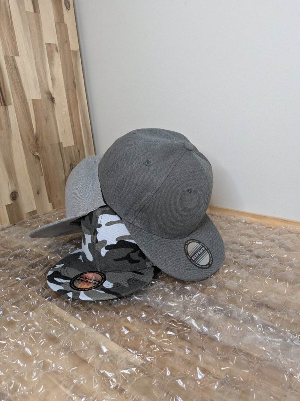 Camo baseball caps.